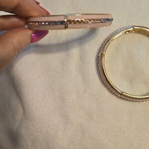 Park Lane Gold-Tone Bracelet with Pale Pink Enamel and Iridescent Crystals